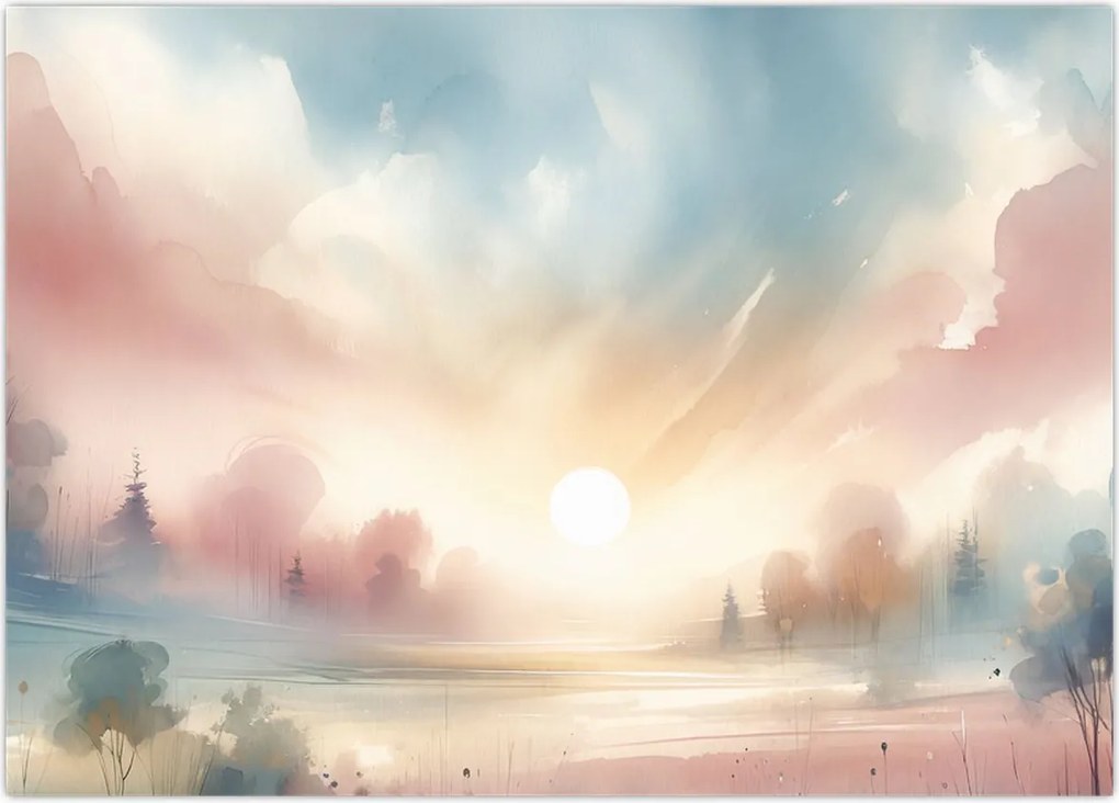 Tablou pe sticlă - Peisaj elegant (70x50 cm)