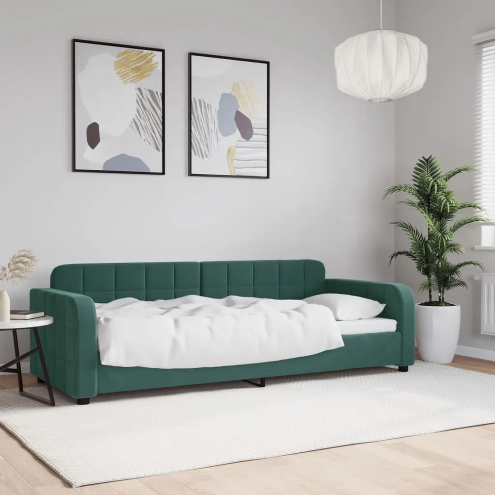vidaXL Cadru de pat, verde închis, 80x200 cm, catifea
