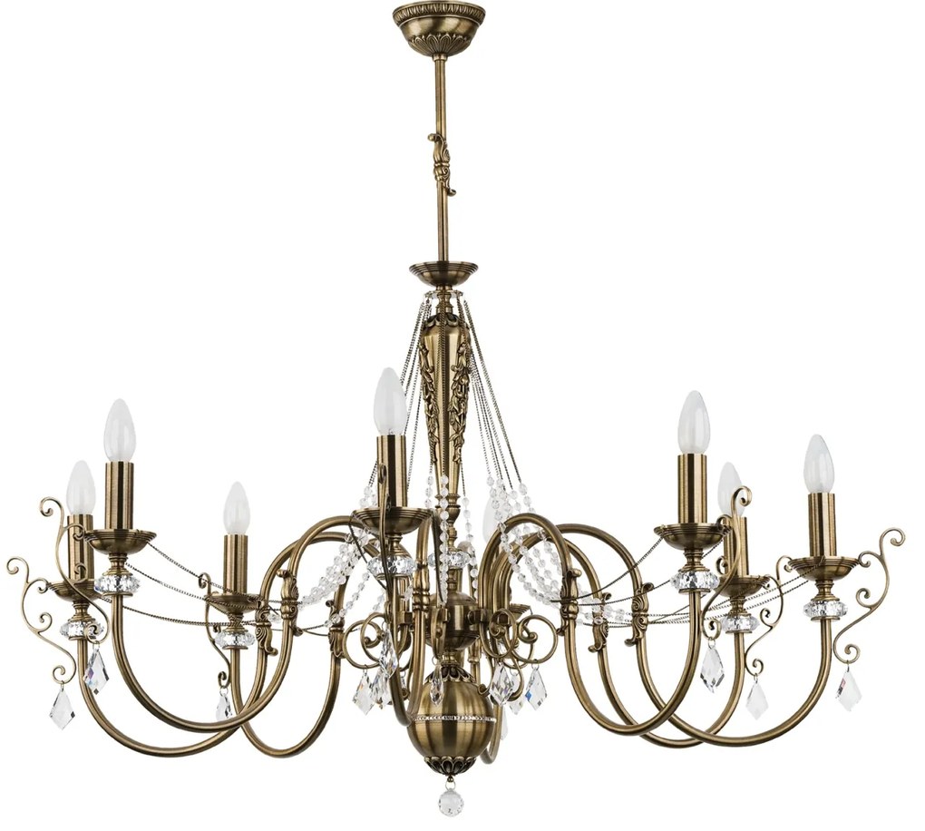 Candelabru 8 brate design clasic realizata manual, Cristal Swarovski Luca