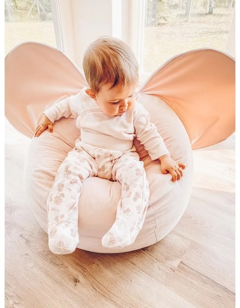Fotoliu puf pentru copii roz deschis Ears – The Brooklyn Kids