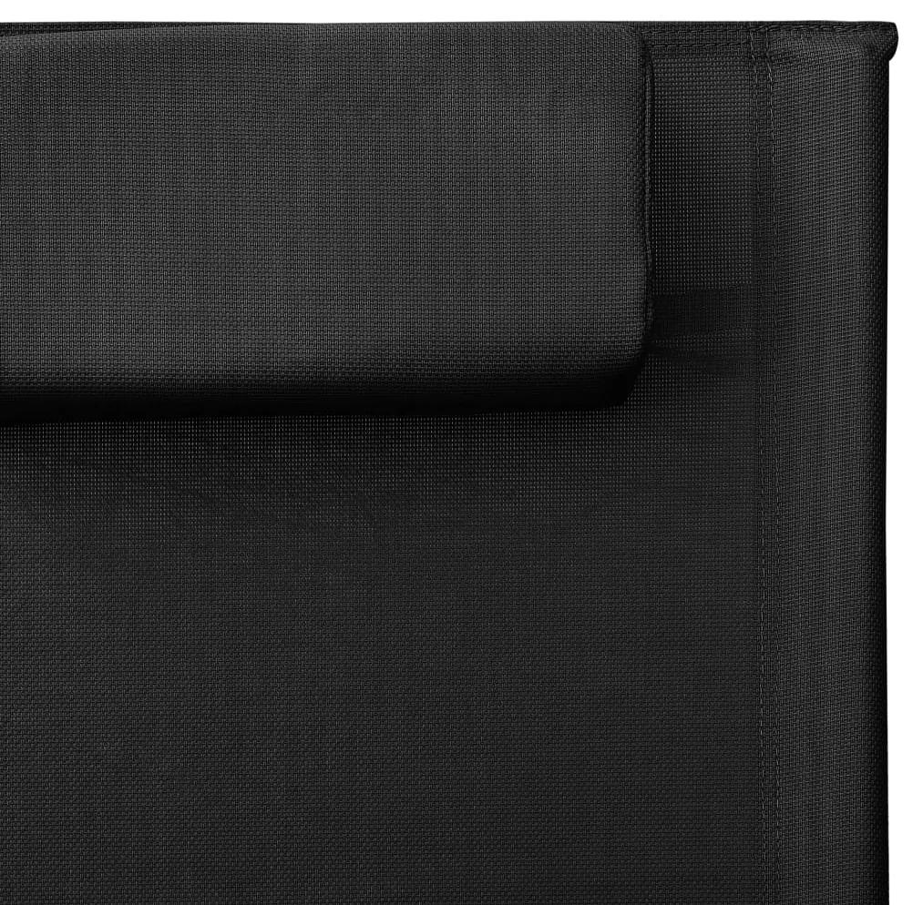 Sezlong din textilena, negru si gri 1, negru si gri
