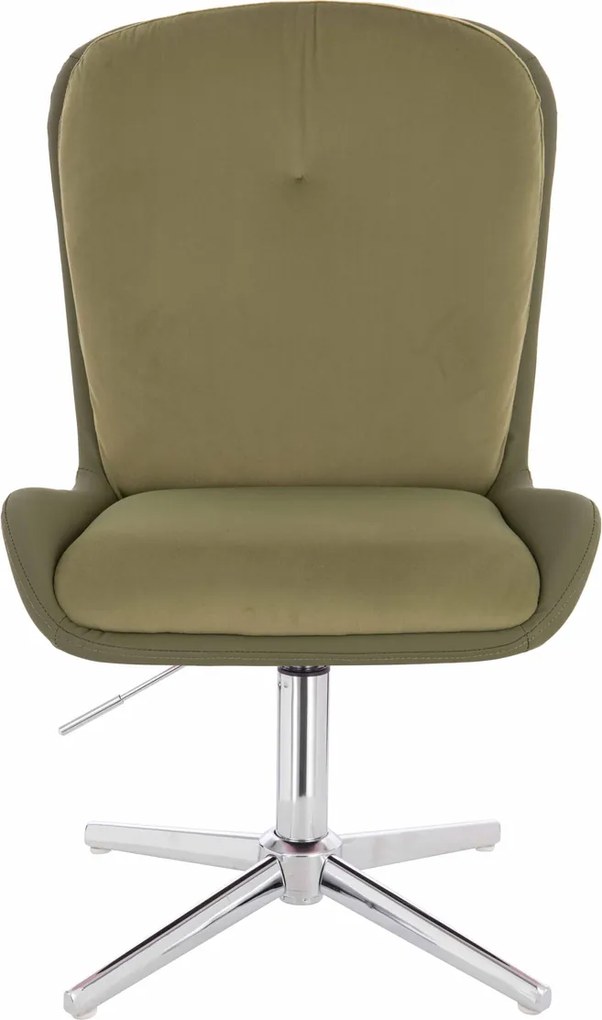 HR690CROSS Scaun Velvet&amp;soft Piele Pu Măsline/Khaki Bază Cromata