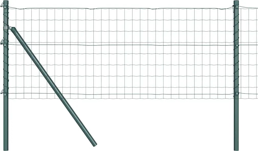 vidaXL Gard cu Stâlp Verde 0,8 x 25 m Oțel și PVC