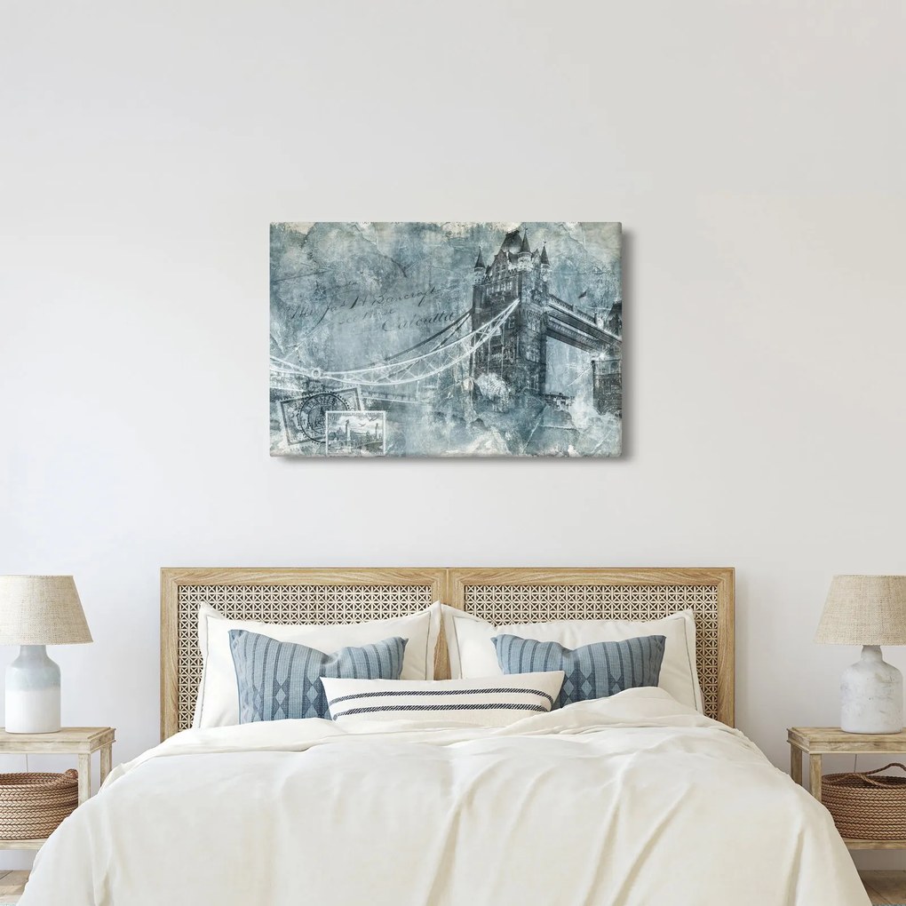Tablou - Tower Bridge în tonuri reci (90x60 cm)