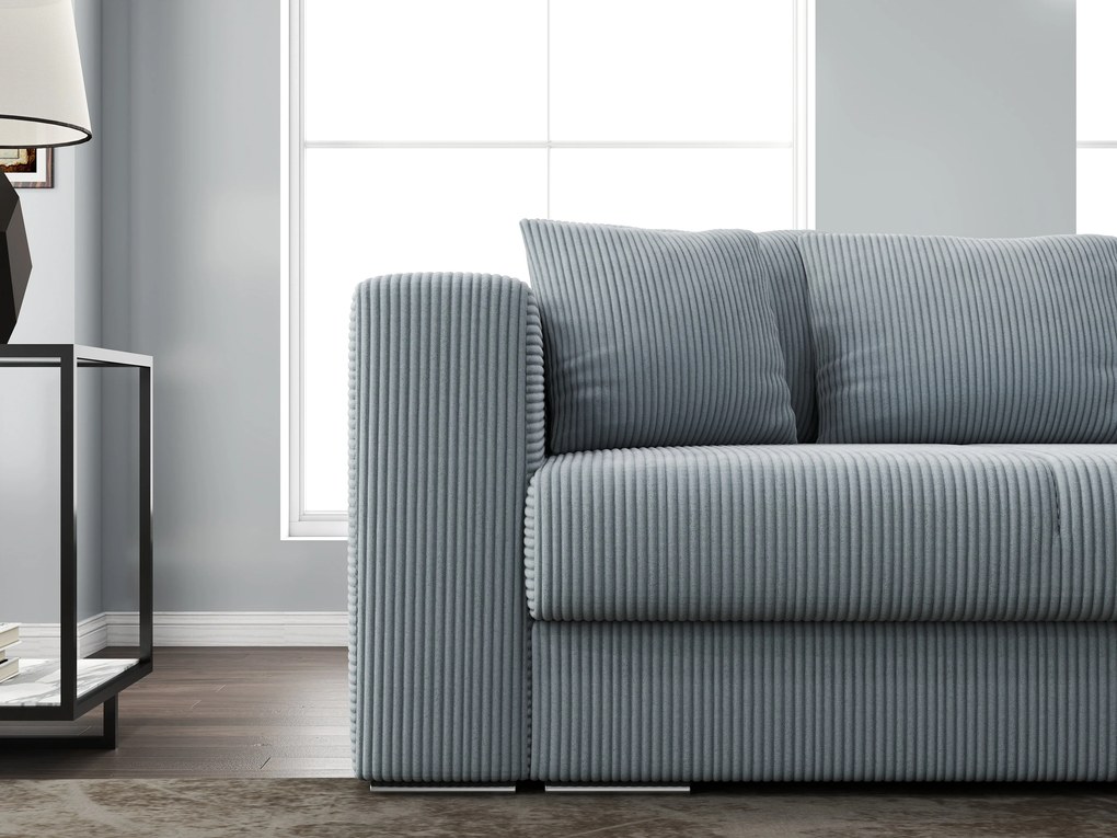 Canapea extensibilă dumonde cu ladă de depozitare si sezut confortabil din spuma high-density, Gloria Zoom Grey 240x100 cm