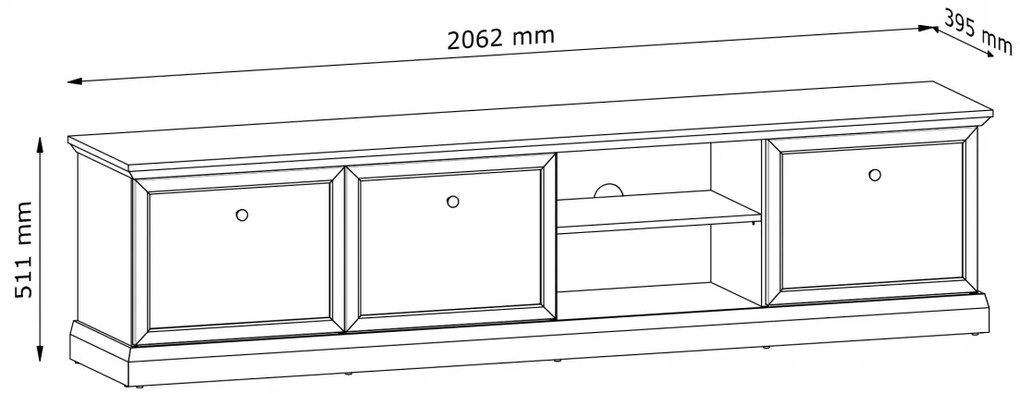 Dulap TV Emolio 206 cm - alb
