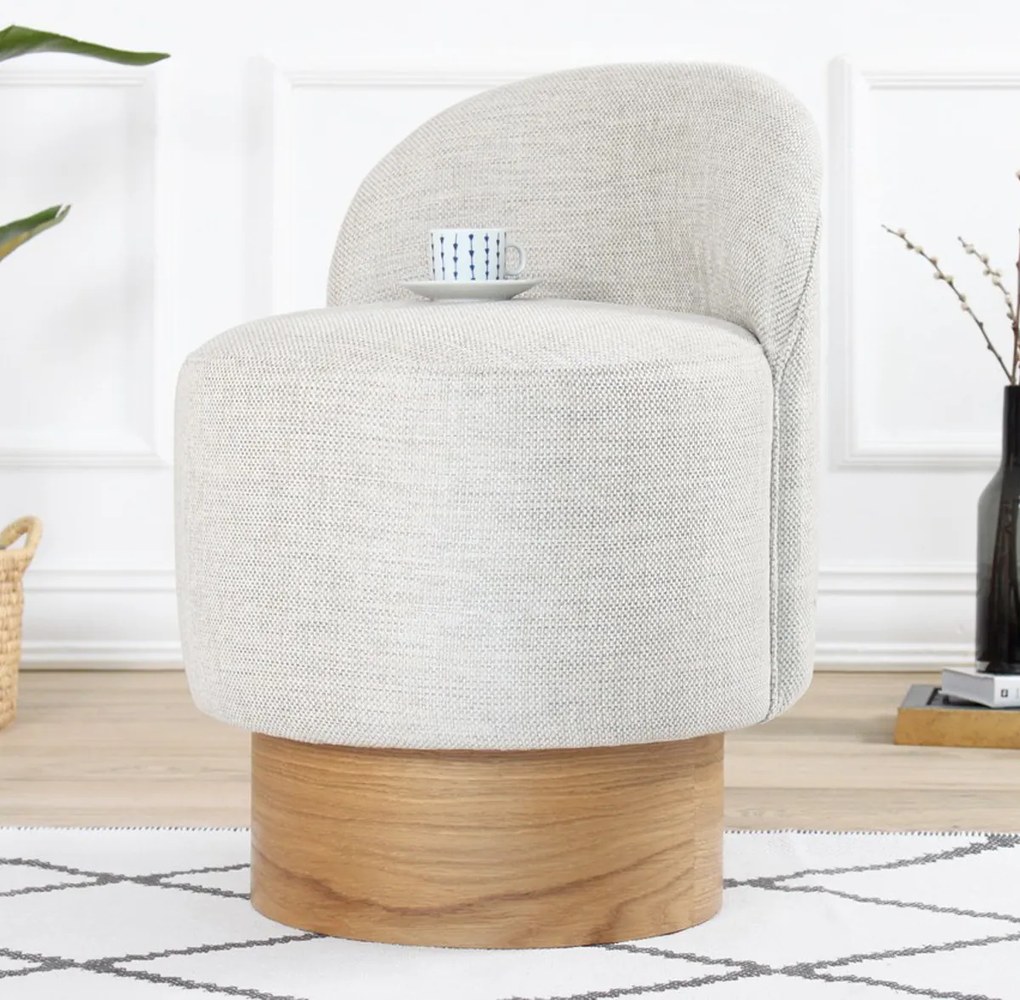 Barren Pouf Stool Gri deschis