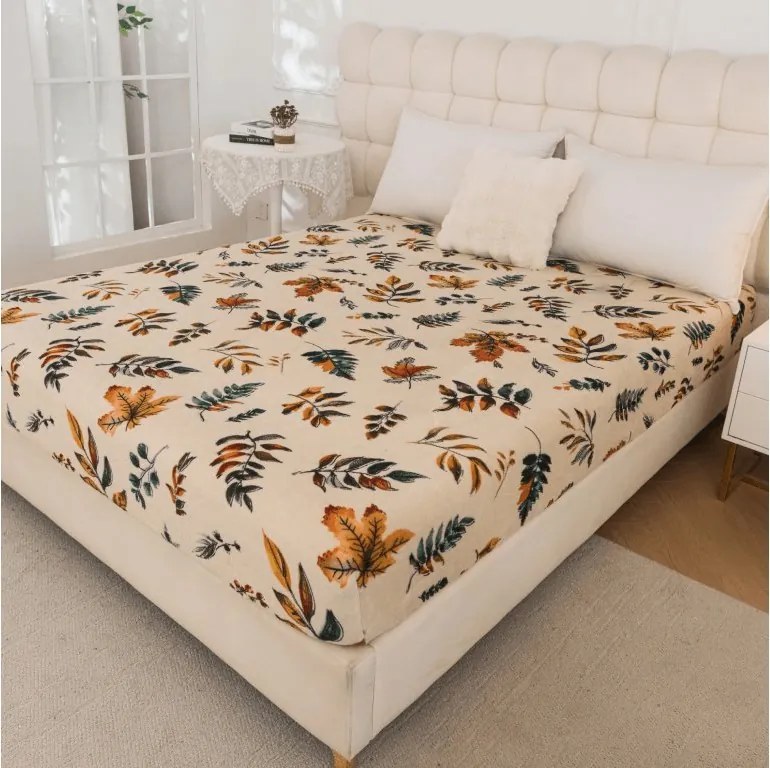 Cearsaf Cocolino microplus cu elastic AUTUMNA 90x200 cm crem