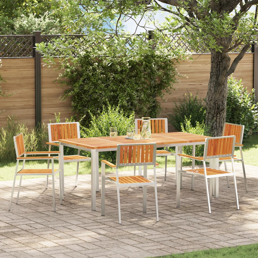 vidaXL Scaun pentru Grădină 6 pcs Maro Lemn masiv de acacia