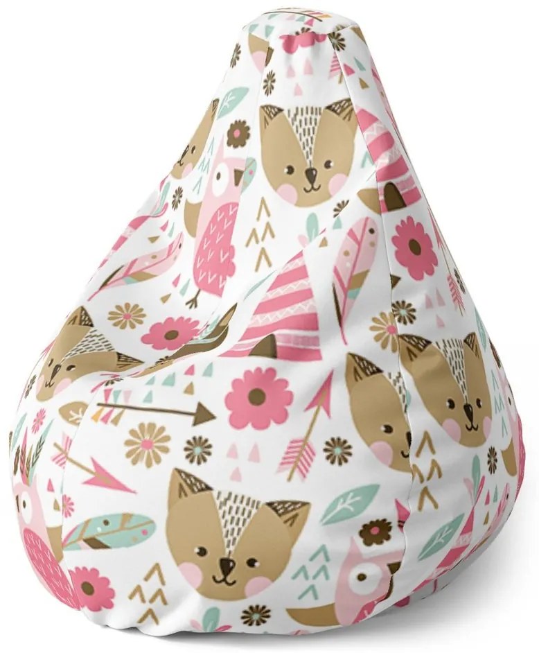 Sac de șezut Pear animăluțe de pădure - pentru copii, colorat