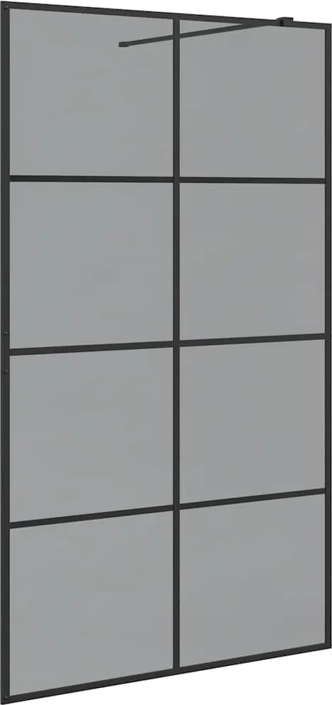 vidaXL Zid de duș walk-in Negru 115 x 195 cm sticlă securizată