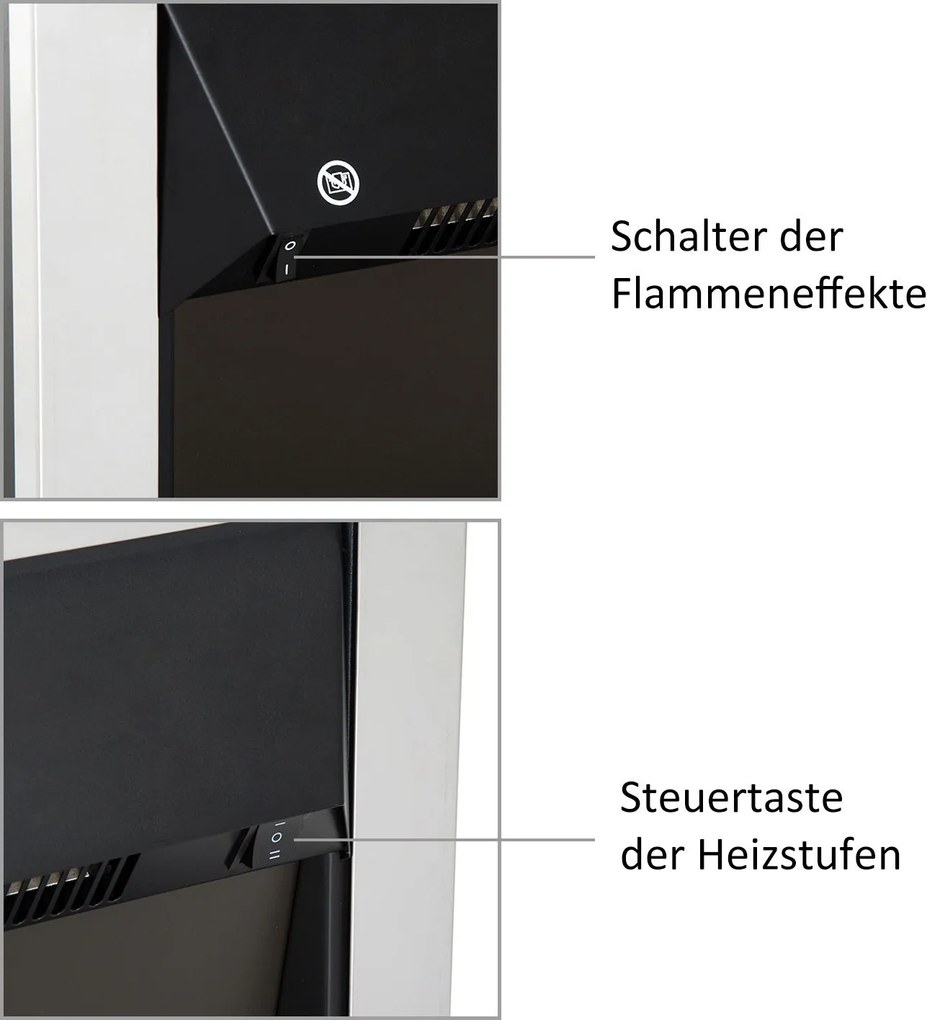 Semineu electric 1000-2000 W Argintiu