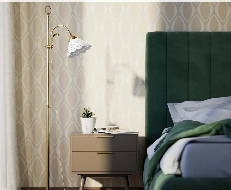 Lampadar din alama si abajur ceramic Zefira