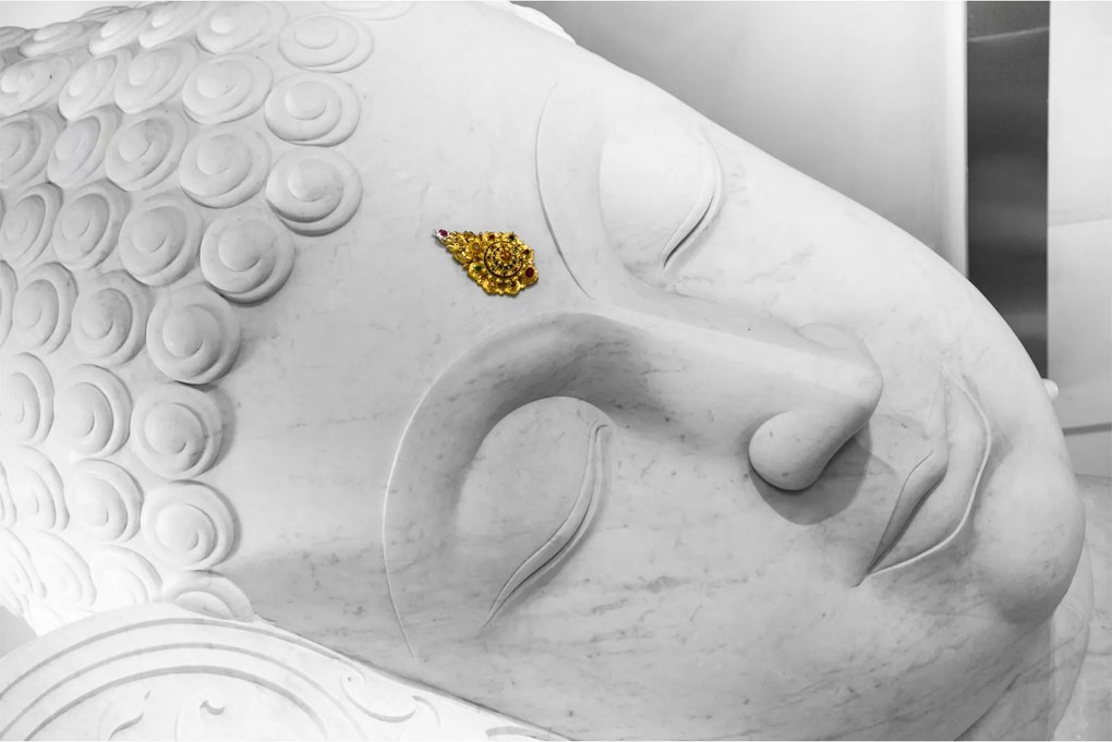 Tablou - Buddha alb (90x60 cm)