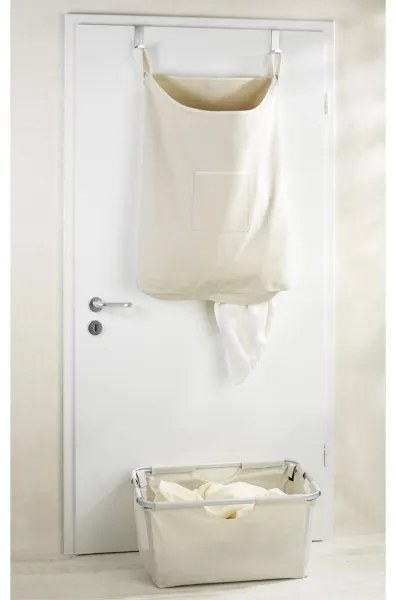 WENKO 62107100 - Coș pentru rufe CANGURO, 52 x 81 cm, bej/argintiu