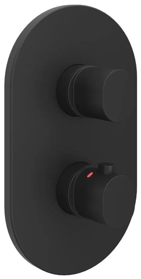 Ravak X070467 - Baterie termostatică pentru duș, montaj încastrat, finisaj CHROME negru