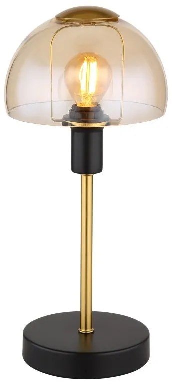 Veioza, lampa de masa KOKKINI negru, chihlimbar