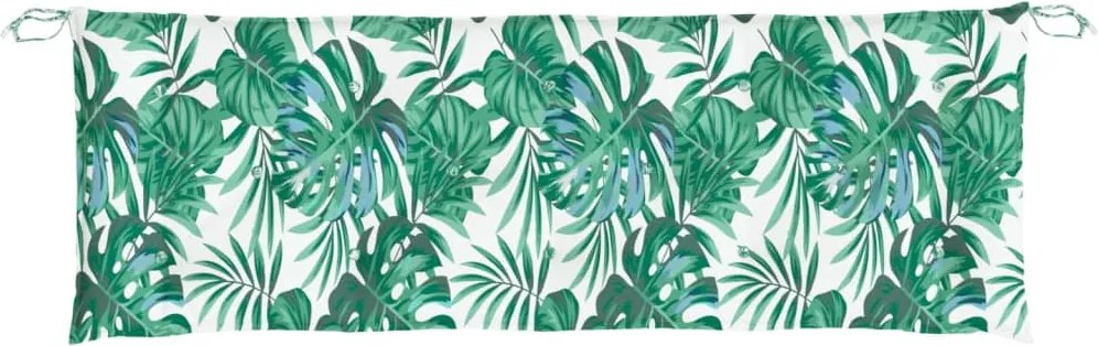vidaXL Pernă bancă de grădină model frunze, 150x50x7 cm, textil oxford
