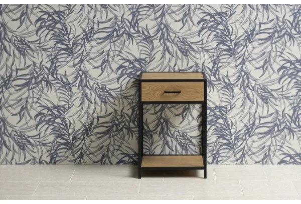 Noptieră SARON stejar/negru