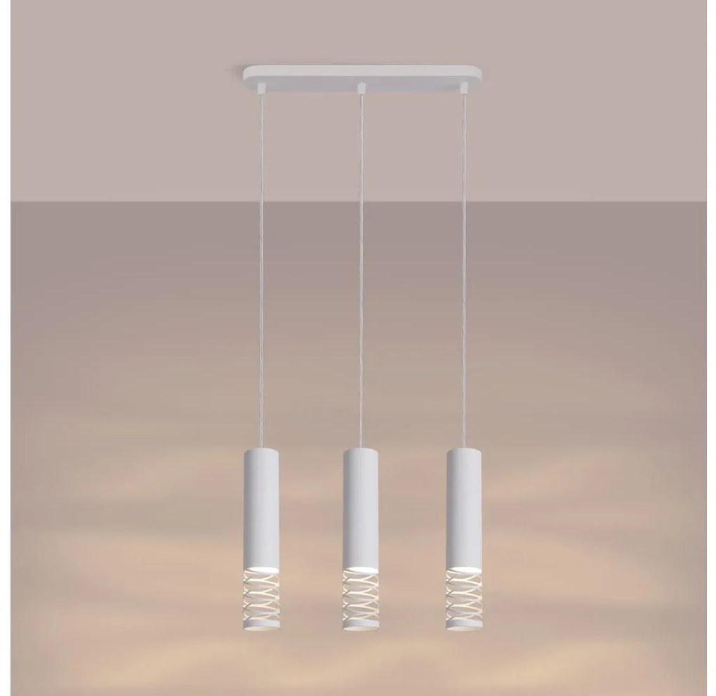 Lustră pe cablu Sollux SL.1688 LAMI 3xGU10/10W/230V alb