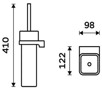 Perie de toaletă de perete NIMCO MAC 29094K-90 MAYA alb/negru mat