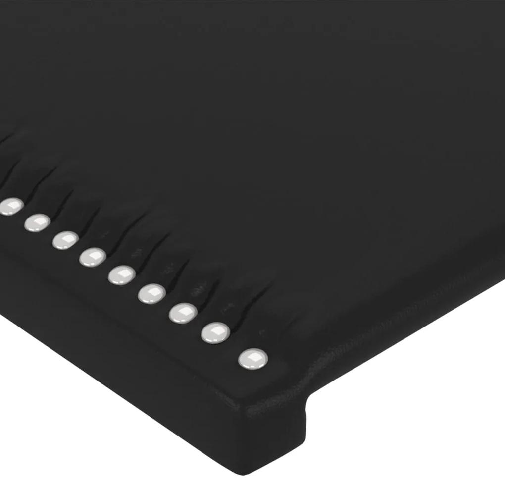 Tablie de pat cu aripioare negru 183x23x78 88cm piele ecologica 1, Negru, 183 x 23 x 78 88 cm