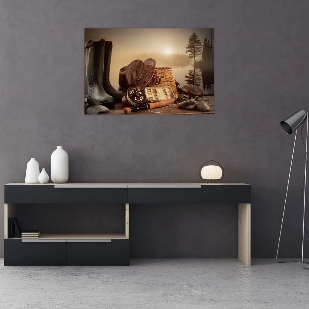 Tablou - Natura moartă, pescuit (90x60 cm)