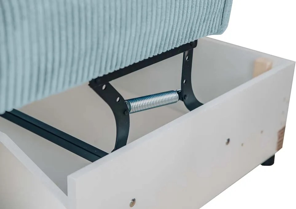 Canapea extensibila cu colt bilateral Culoare Albastru Deschis, SMART