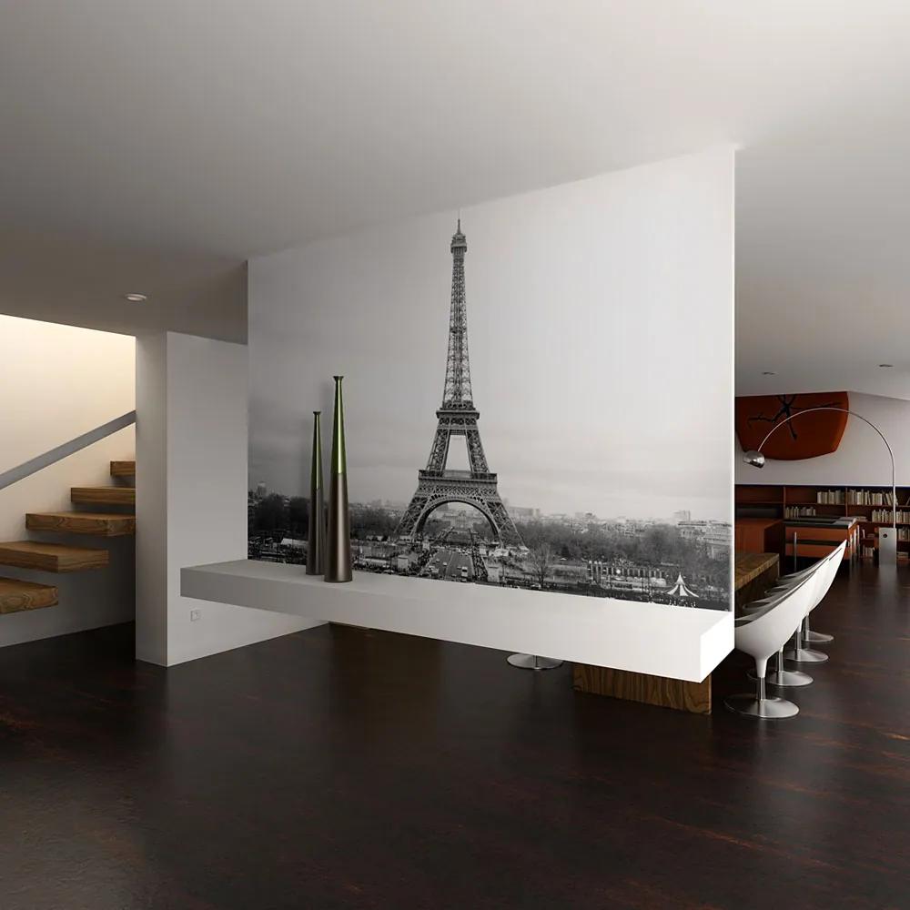 Fototapet Bimago - Paris: black and white photography + Adeziv gratuit 200x154 cm