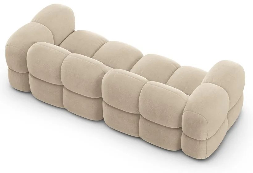 Canapea bej cu tapițerie din catifea 250 cm Loretto – Cosmopolitan Design
