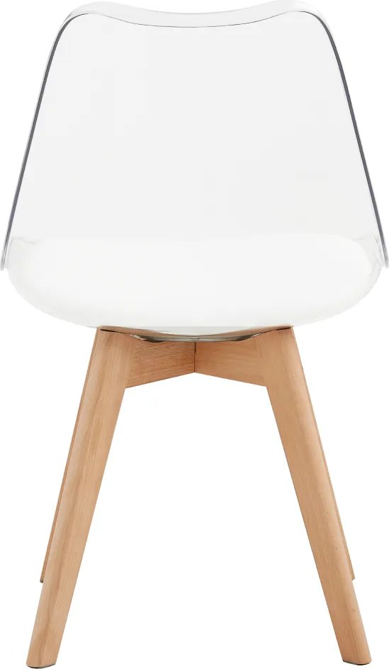 Scaun, transparent, acrilat/piele ecologică/fag, BALI 2 NEW