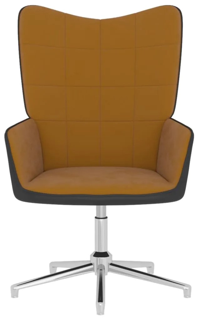 327861 vidaXL Scaun de relaxare, maro, catifea și PVC