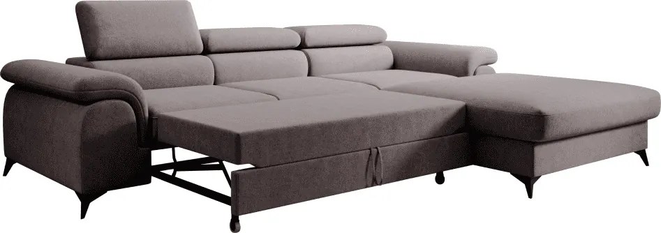 Set canapea extensibilă, maro, dreapta, HORTY ROH