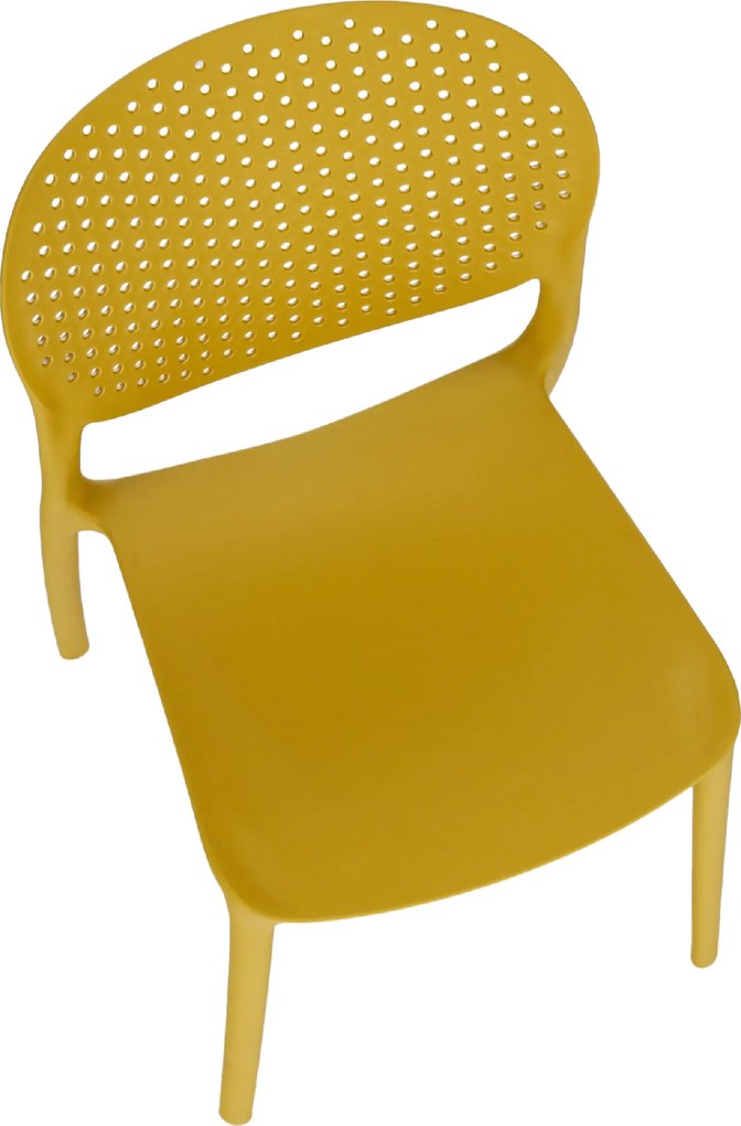Scaun stivuibil, galben, FEDRA NEW