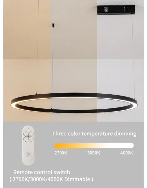 Immax NEO 07215L-LED Lustr FINO 60W/230V 80cm negru, dimabil, Tuya+DO