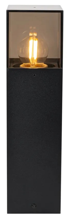 Lampă de exterior cu picior neagră cu abajur fumuriu 30 cm - Denmark