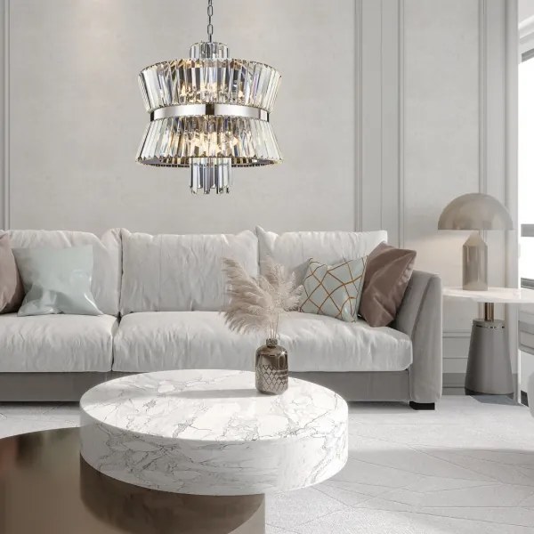 Lustră pe lanț AURELIA 12xE14/40W/230V crom