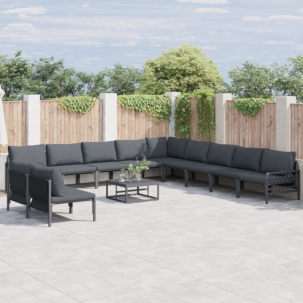 vidaXL Set de canapele pentru grădină 11 pcs Antracit Oțel