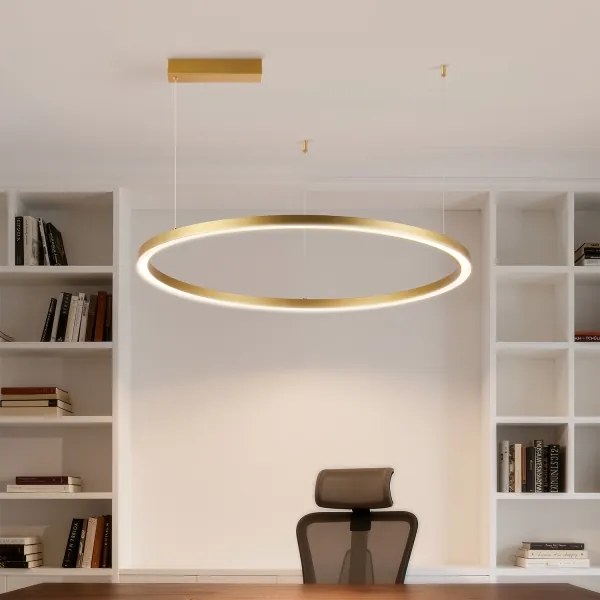 Brilagi - Lustru LED reglabil, suspendat pe cablu PORTOFINO LED/60W/230V Ø 80 cm auriu + telecomandă