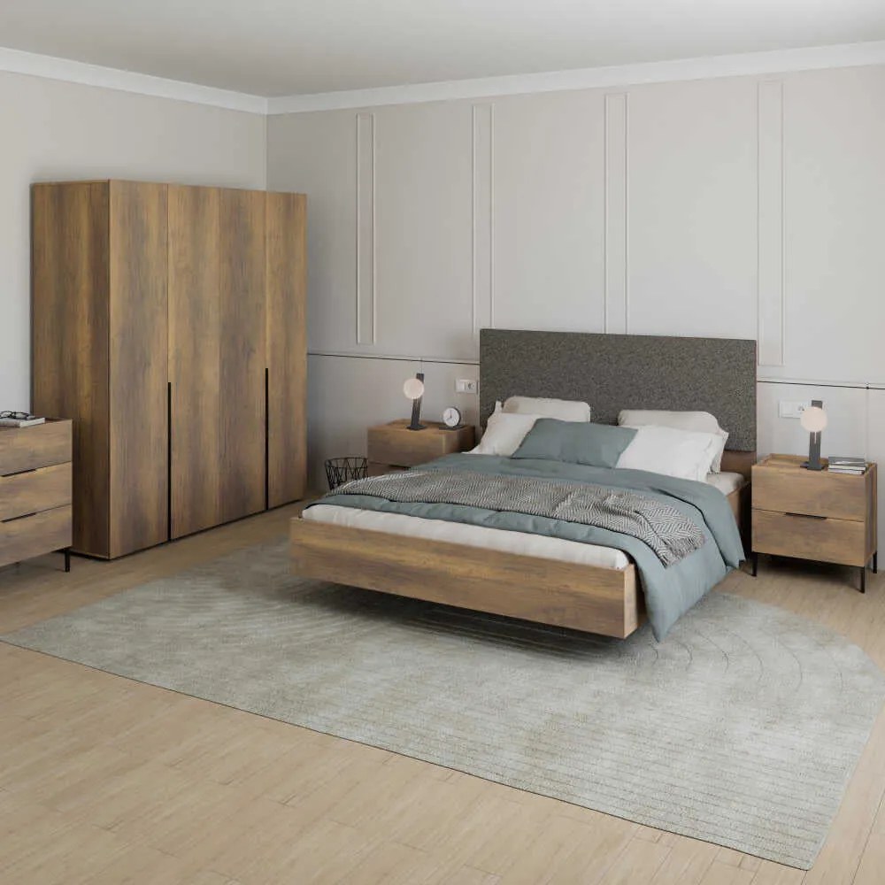 Dulap Haine Adore Oryana cu 4 usi cu rafturi si umerasi, 180 x 210 x 62 cm