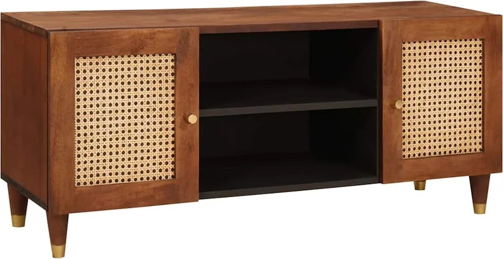 vidaXL Cabinet TV cu raft Maro 105 x 33,5 x 46 cm Lemn de mango solid