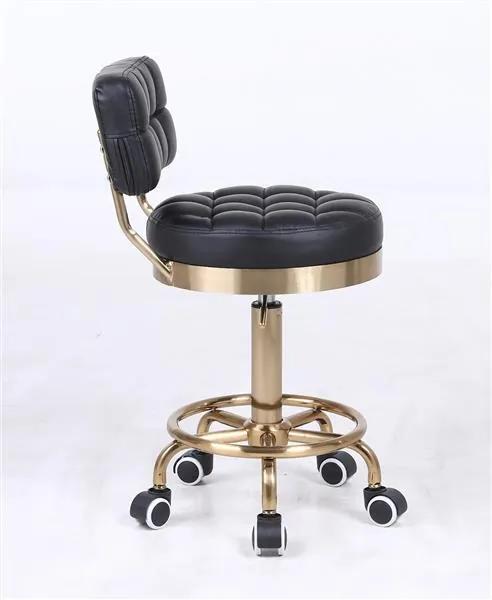 HR636 Fekete modern műbőr szék arany lábbal