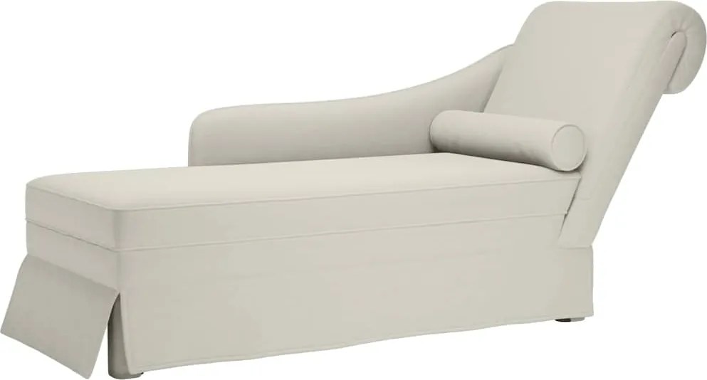 vidaXL Sezlong cu suport și cotieră dreaptă catifea crem