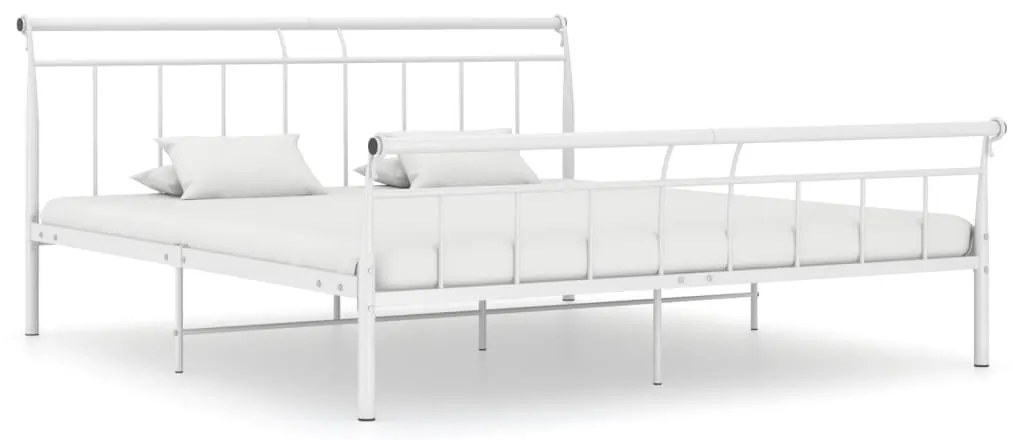vidaXL Cadru de pat, alb, 180x200 cm, metal
