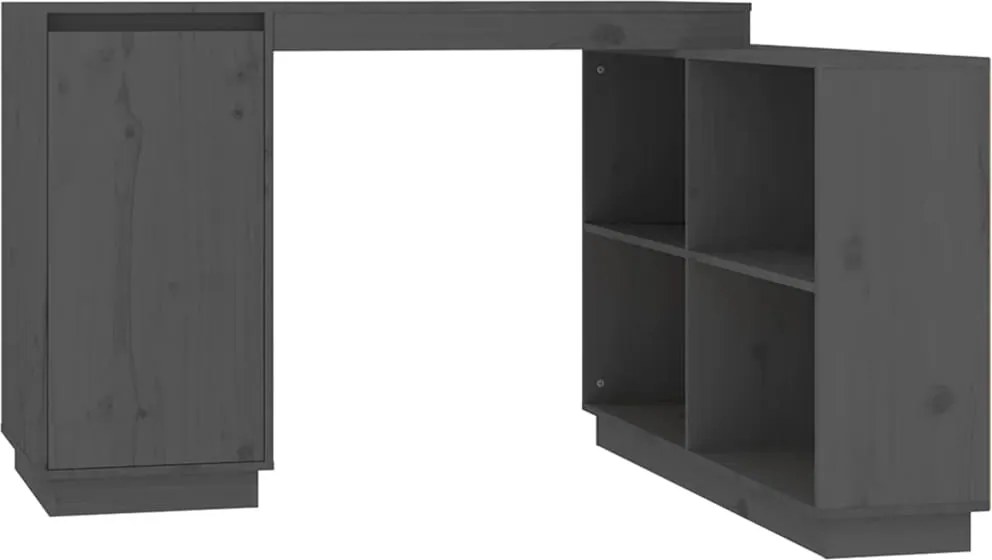 vidaXL Birou, gri, 110x50x75 cm, lemn masiv de pin