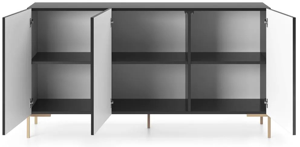 Comodă Lamellito L1  (negru + auriu). 1098828