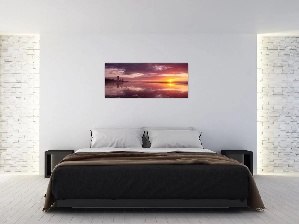 Tablou - Plajă la apus de soare (120x50 cm)
