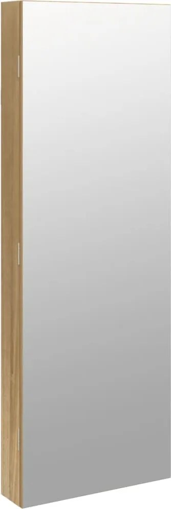 vidaXL Dulap de bijuterii cu oglindă și lumini LED, montaj pe perete