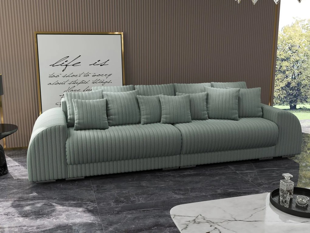 Canapea extensibilă dumonde cu 2 lăzi de depozitare si sezut confortabil din spuma high-density, Verona Ambience Mint 310x100 cm