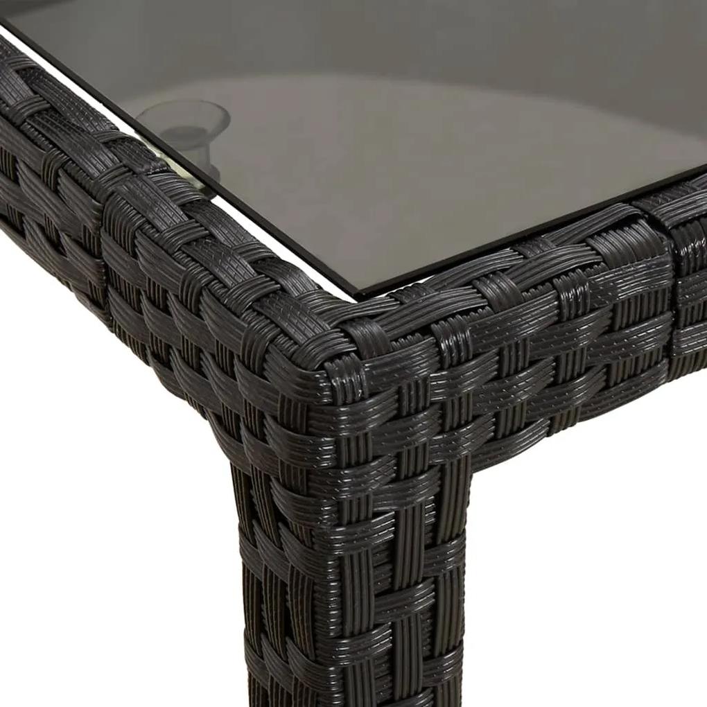 Masa gradina, negru, 250x100x75 cm, sticla securizata poliratan 1, Negru